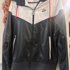 Nike Black and White Windrunner Windbreaker Jacket